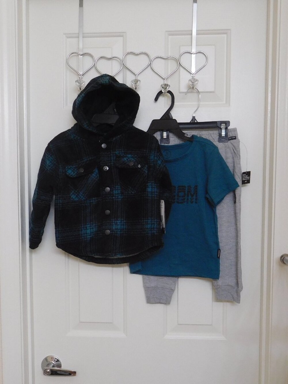 NWT 3pc Volcom Caspian Sea Hooded Lined Fleece Coat Shirt & Joggers Set sz 4t
